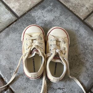 Converse Cream Canvas Sneakers Low-Top